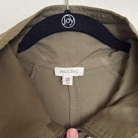 Anthropologie | Pilcro Long Utility Jacket Womens Olive Green One Size - Picture 5 of 8